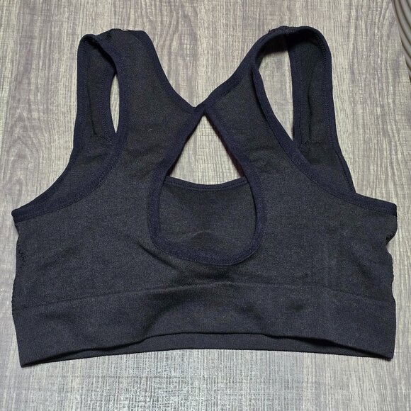 Padded Seamless Sports Bra Yoga Top Comfy Crop Athletic Gym CutoutBack Brand New - Picture 3 of 4